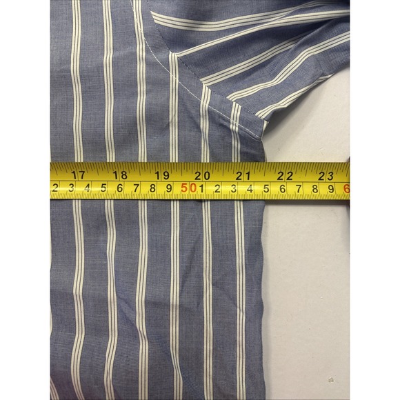 Ralph Lauren Blue White Button Down Long Sleeve Shirt Womens Extended Cuff - Picture 9 of 12
